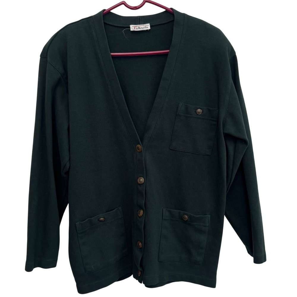 Talbots‎ Green Long Sleeve Cardigan Sweater with Pockets